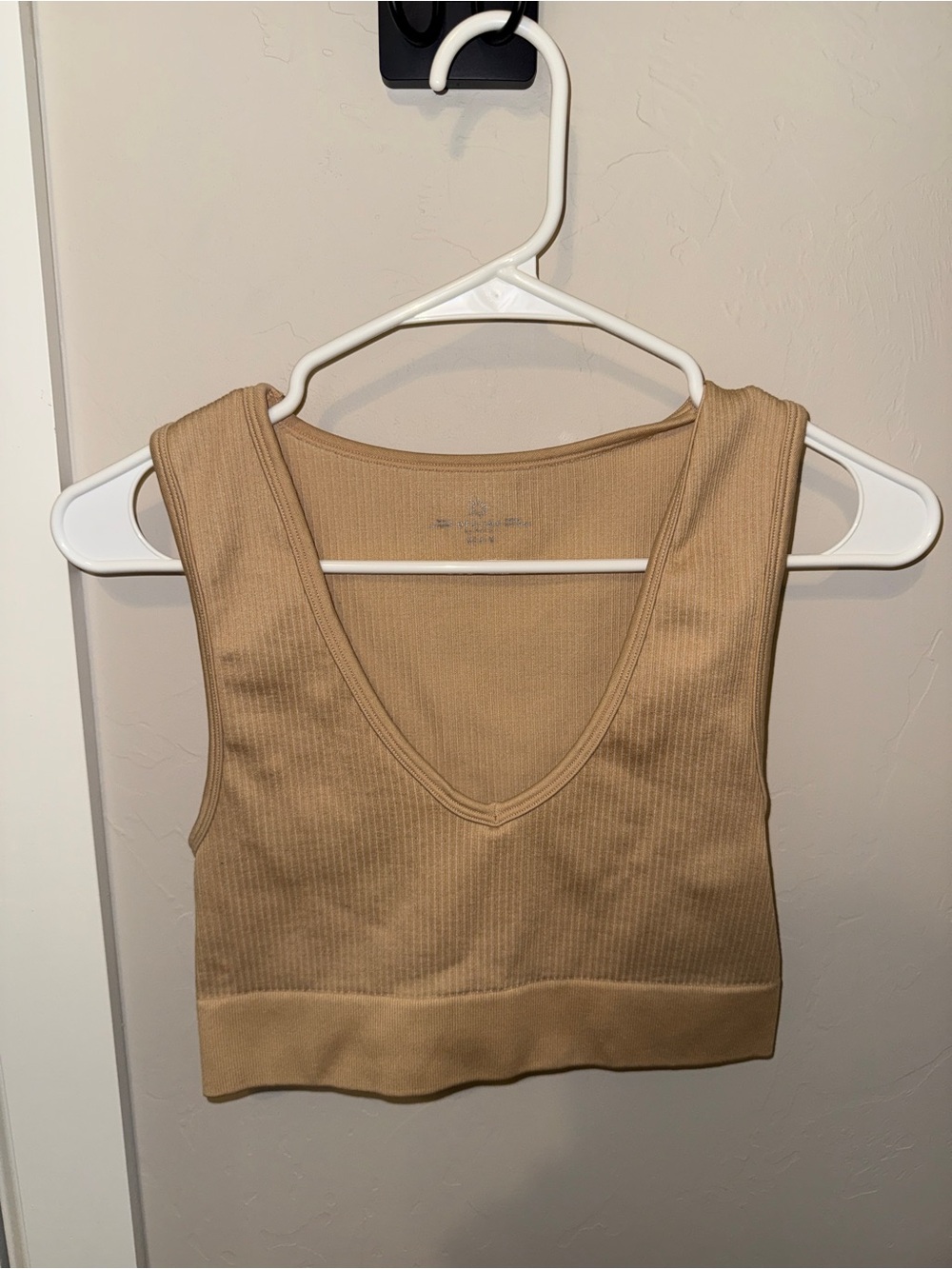 Women's Ribbed Longline Bralette/Tank - Tan